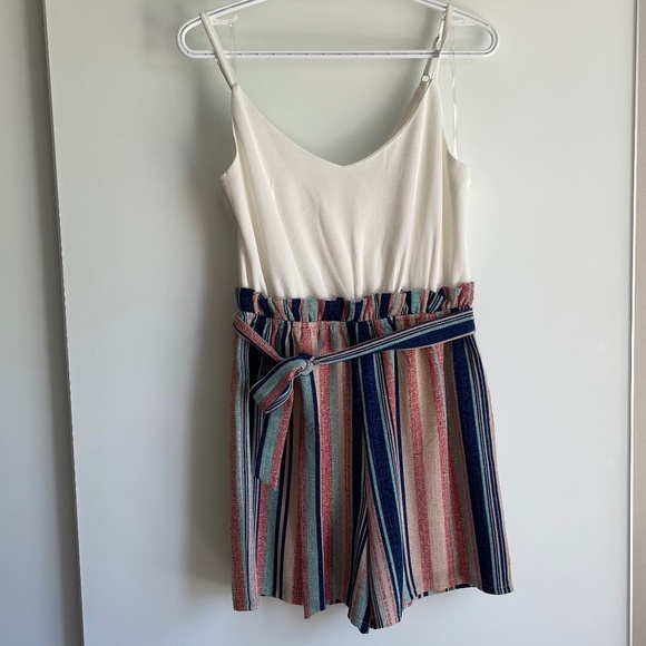 As U Wish Women's White and Multicolour Romper - Size Medium - Picture 1 of 7